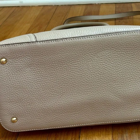 Lauren by Ralph Lauren Leather Taupe Satchel Bag Purse Organizer Tote NWOT - Picture 5 of 9